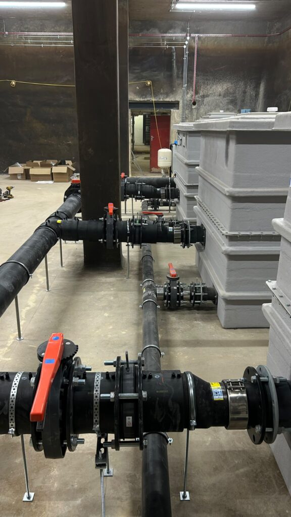 Rainwater collection tanks installed in London